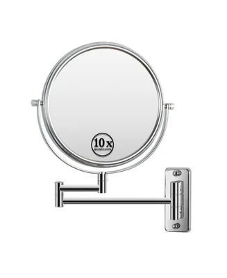 Simplie Fun 8-Inch Wall Mounted Makeup Vanity Mirror, 1X 10X Magnification Mirror, 360 Swivel