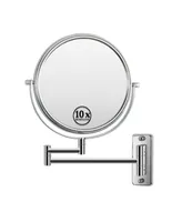 Simplie Fun 8-Inch Wall Mounted Makeup Vanity Mirror, 1X 10X Magnification Mirror, 360 Swivel