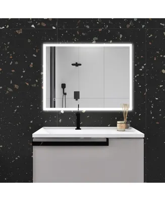 Simplie Fun 32 X 24 In. Rectangular Frameless Wall-Mount Anti-Fog Led Light Bathroom Vanity Mirror