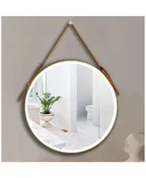 Simplie Fun Bathroom Led Mirror 24 Inch Round Bathroom Mirror With Lights Smart 3 Lights Dimmable