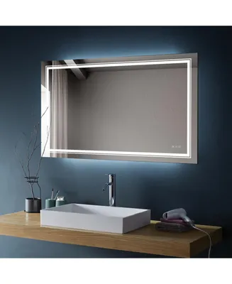 Simplie Fun Inch Bathroom Led Mirror Anti- Fog Mirror With Button