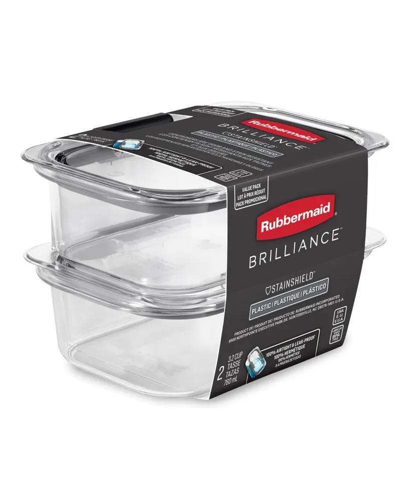 Rubbermaid 2 Piece Brilliance 3.2 Cup Food Storage Container Set