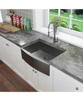30 Inch Farmhouse Kitchen Sink, 16 Guage Stainless Steel Single Bowl Sink With Bottom Grid