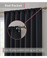 Hlc.me Hamilton 100% Complete Blackout Lined Drapery with Heavy Double Layer Thermal Insulated Energy Smart Rod Pocket Back Tab Window Curtains for Be