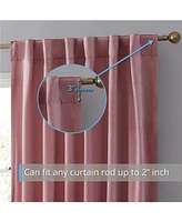 Hlc.me Lopez Velvet Premium Soft Light Filtering Back Tab Rod Pocket Window Treatment Curtain Drapery Panels for Bedroom & Living Room