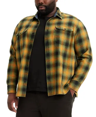 Levi's Men's Big & Tall Relaxed-Fit Long Sleeve Button-Front Plaid Overshirt