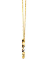 Le Vian Nude Diamond & Chocolate Diamond (1/3 ct. t.w.) & Blueberry Sapphire Accent Seahorse Adjustable 19" Pendant Necklace in 14k Two Tone Gold