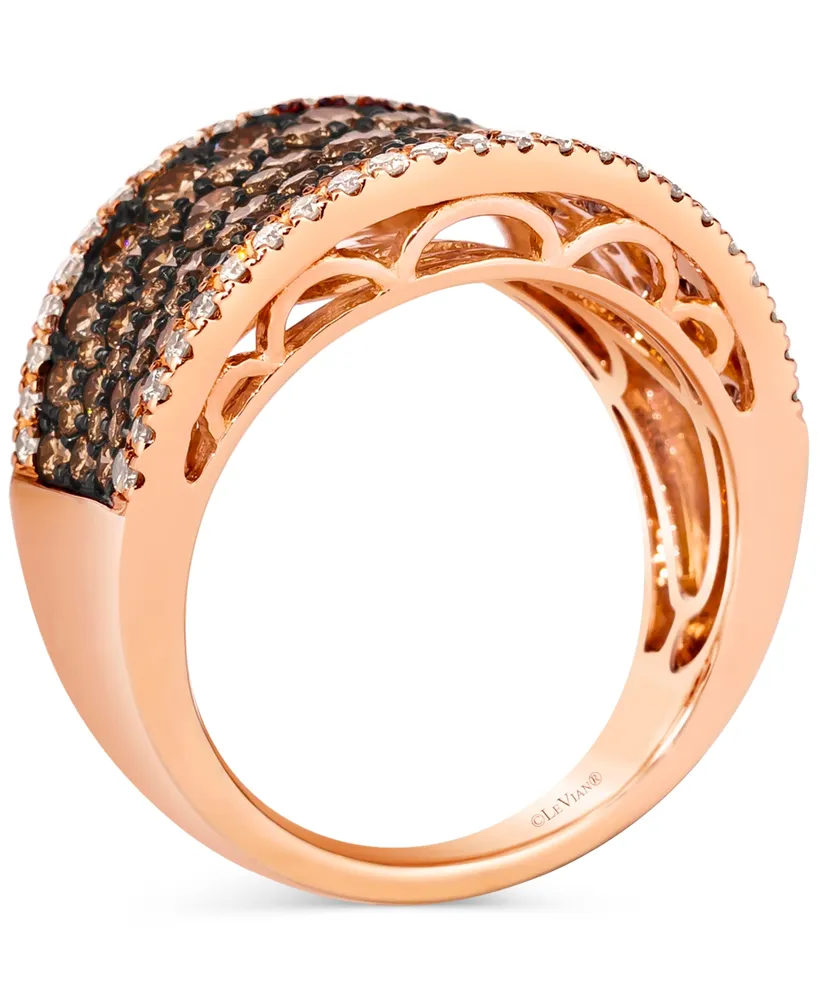 Le Vian Chocolate Diamond & Nude Diamond Concave Ring (3 ct. t.w.) in 14k Rose Gold