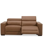 Nevio 82" 2-Pc. Leather Sectional with 2 Power Recliners and Headrests, Created For Macy's