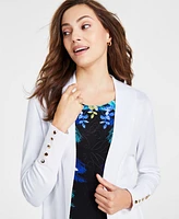 Jm Collection Women's Button-Sleeve Flyaway Cardigan