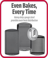 Good Cook 3 Pack 8X8 Baking Pan with 13" x 9" Bake Pan and 13" x 9" Cookie Sheet