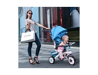 4-in-1 Detachable Baby Stroller Tricycle with Round Canopy