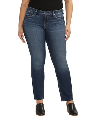Silver Jeans Co. Plus Size Britt Low Rise Curvy Fit Straight Leg Jeans