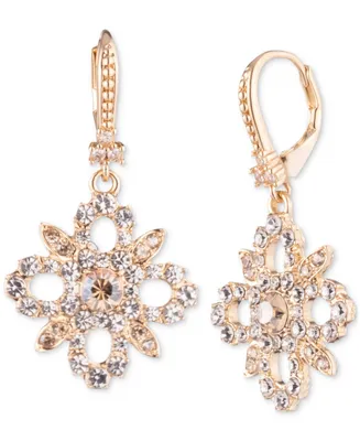 Marchesa Crystal Floral Drop Earrings
