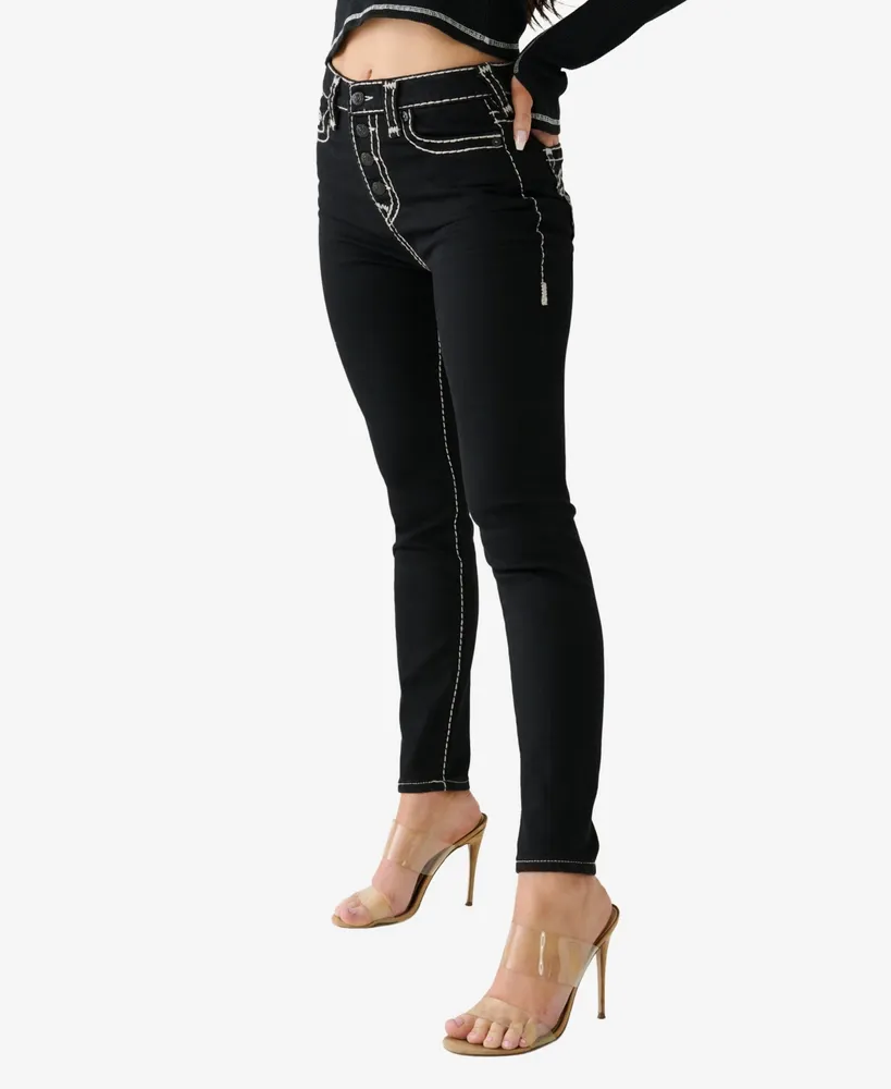 True Religion Women's Halle Super T Exposed Button Skinny Jeans