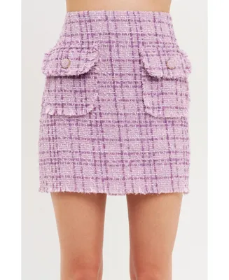 Women's Tonal Boucle Tweed Skirt