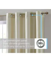 Hlc.me Jefferson Faux Silk Semi Sheer Light Filtering Microfiber Lined Grommet Lightweight Window Curtains Drapery for Bedroom