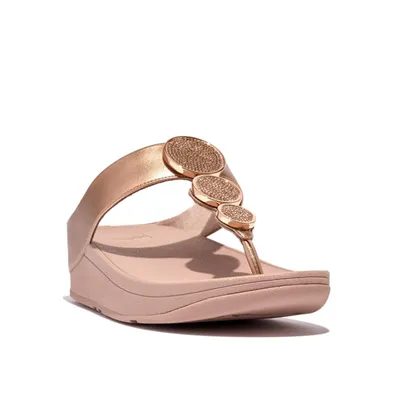 FitFlop Women's Halo Bead-Circle Metallic Toe-Post Sandals