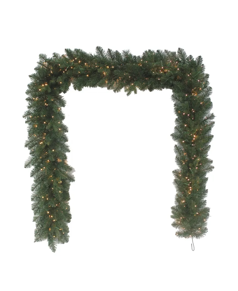 Kurt Adler 9' Battery-Operated Prelit Warm Led Noble Fir Garland - Multi