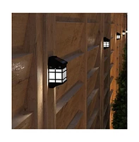 Wall Mount Led Solar Powered Fence And Deck Lights - All-Weather Decorative Set Of 6