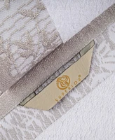 Superior Wisteria Floral Embroidered Jacquard Border Cotton 3 Piece Bath Towel Set