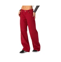 Edikted Womens Roman Low Rise Slouchy Jeans