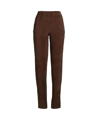 Lands' End Women's Sport Knit High Rise Corduroy Elastic Waist Pants