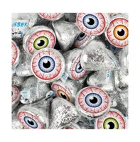 100 Pcs Halloween Party Candy Chocolate Silver Hershey's Kisses (1lb) - Eyeballs - Assorted pre