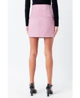 Women's High Waisted Wool H Mini Skirt