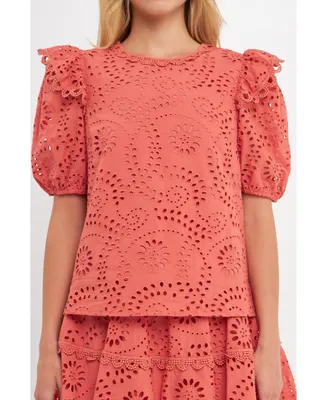 Women's Lace Puff sleeve blouse