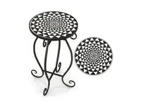 Plant Stand with Weather Resistant Ceramic Tile Tabletop