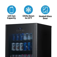 Newair Beer Froster 125 Can Freestanding Beverage Fridge in Black with Party and Turbo Mode, Chills Down to 23 Degrees