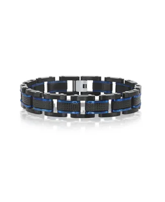 Stainless Steel Blue and Black Bracelet