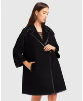 Belle & Bloom Women's Incomplete Kiss Trimmed Coat