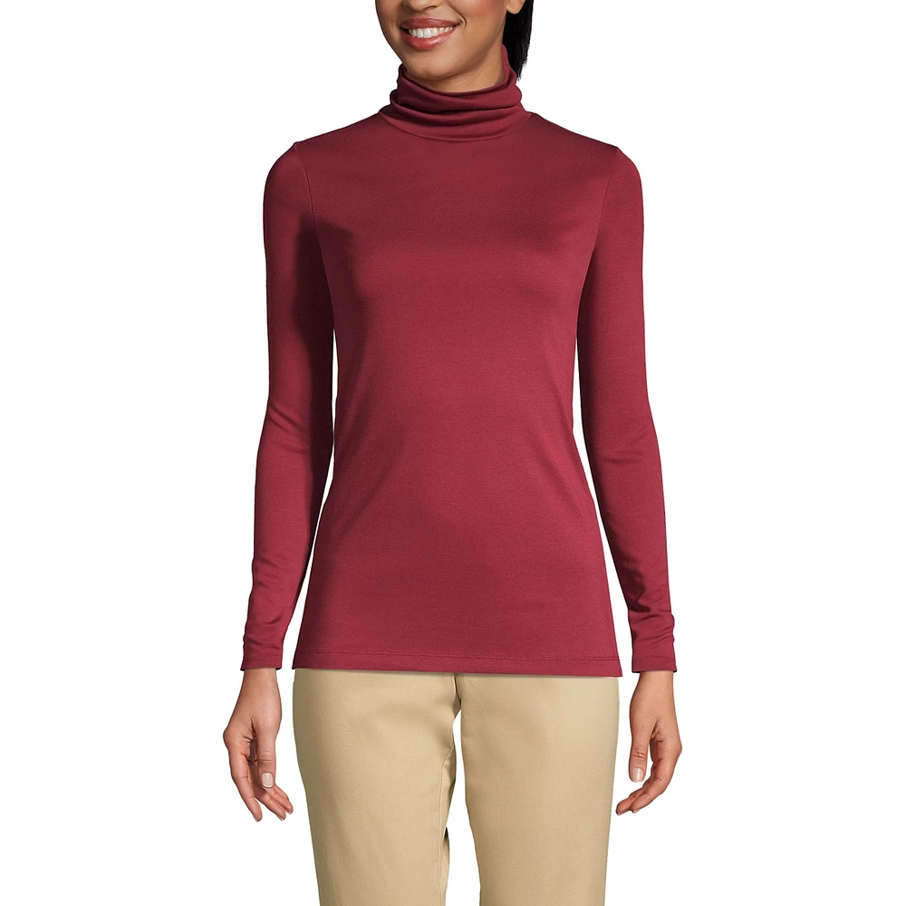 Lands' End Women's Supima Cotton Long Sleeve Turtleneck