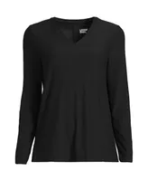 Lands' End Women's Petite Long Sleeve Performance V-Neck Top