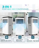 Sugift 8000 Btu 3-in-1 Portable Air Conditioner with Cool Dehumidifier Fan Sleep Mode