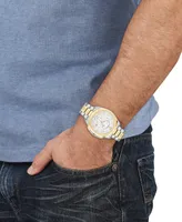 Versace Men's Swiss Chronograph Geo Two-Tone Stainless Steel Bracelet Watch 43mm