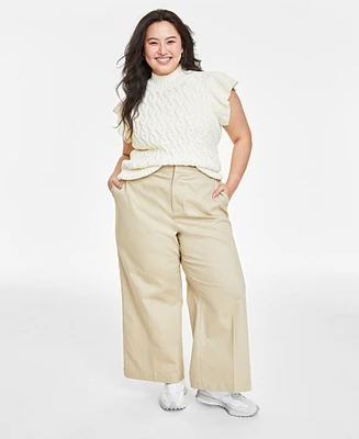 On 34th Plus Wide-Leg Chino Pants, Created for Macy's