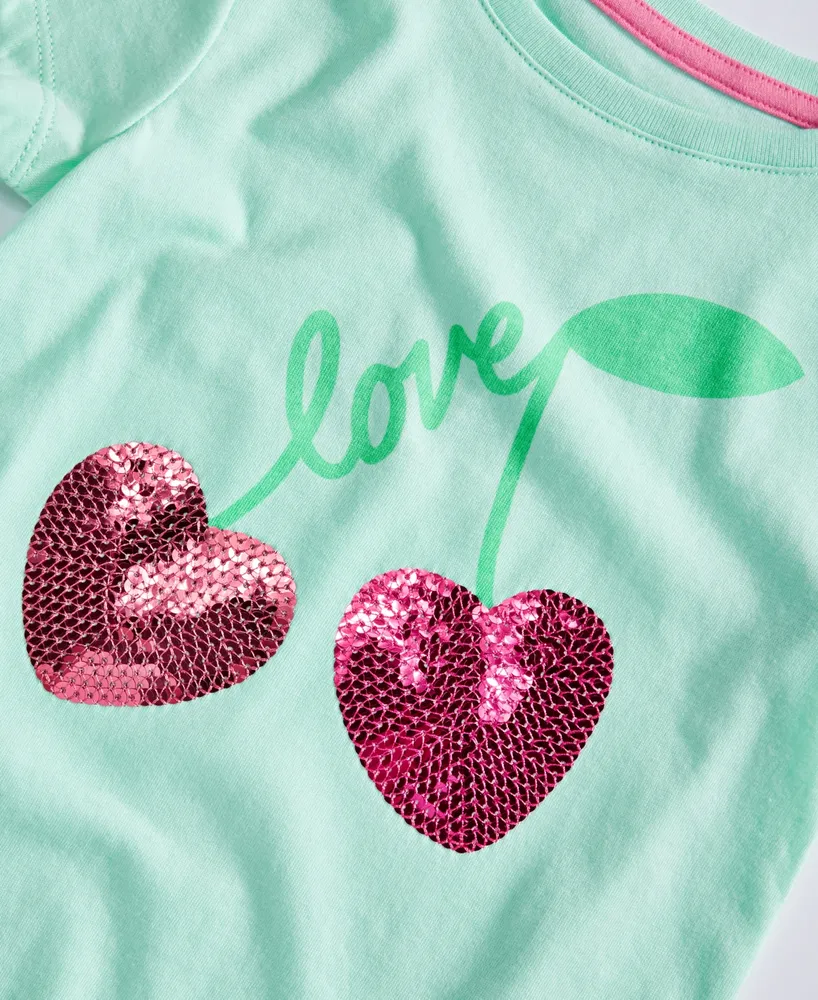 Epic Threads Little Girls Love Sequin Cherry Graphic T-Shirt, Created for Macy's