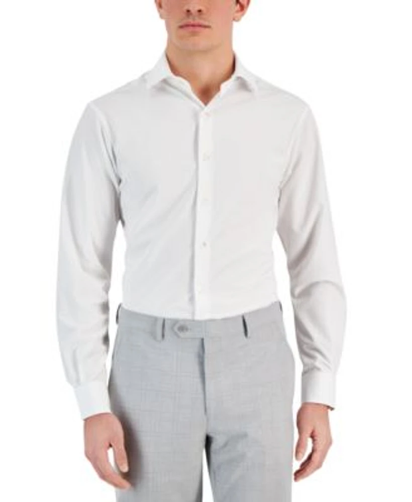 Alfani Mens 4 Way Stretch Dress Shirt Regular Slim Fit
