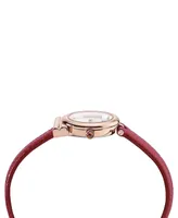 Salvatore Ferragamo Women's Swiss Gancini Red Leather Strap Watch 22mm
