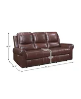 White Label Florentina 82" Leather Match Power with Power Headrests Double Reclining Sofa