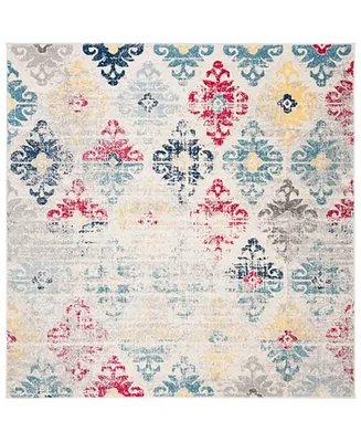Safavieh Madison MAD304 Ivory and Blue 6'7" x 6'7" Square Area Rug