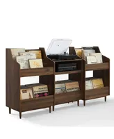 Crosley Furniture Liam 3Pc Medium-Density Fiberboard (Mdf) Record Player Stand And Vinyl Storage Set