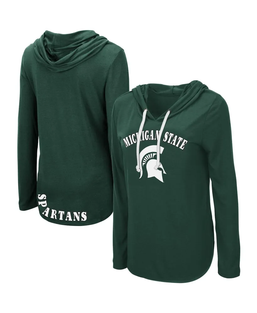 Women's Colosseum Green Michigan State Spartans My Lover Lightweight Hooded Long Sleeve T-shirt