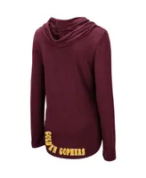 Women's Colosseum Maroon Minnesota Golden Gophers My Lover Lightweight Hooded Long Sleeve T-shirt