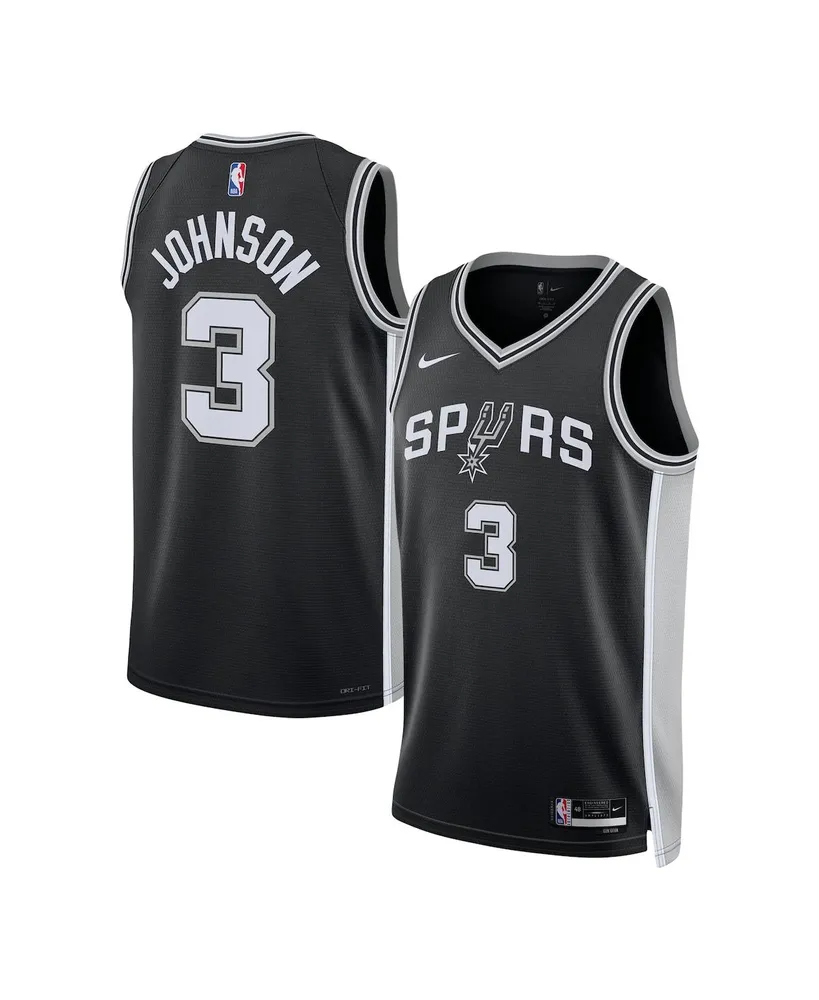 Men's and Women's Nike Keldon Johnson Black San Antonio Spurs Swingman Jersey - Icon Edition