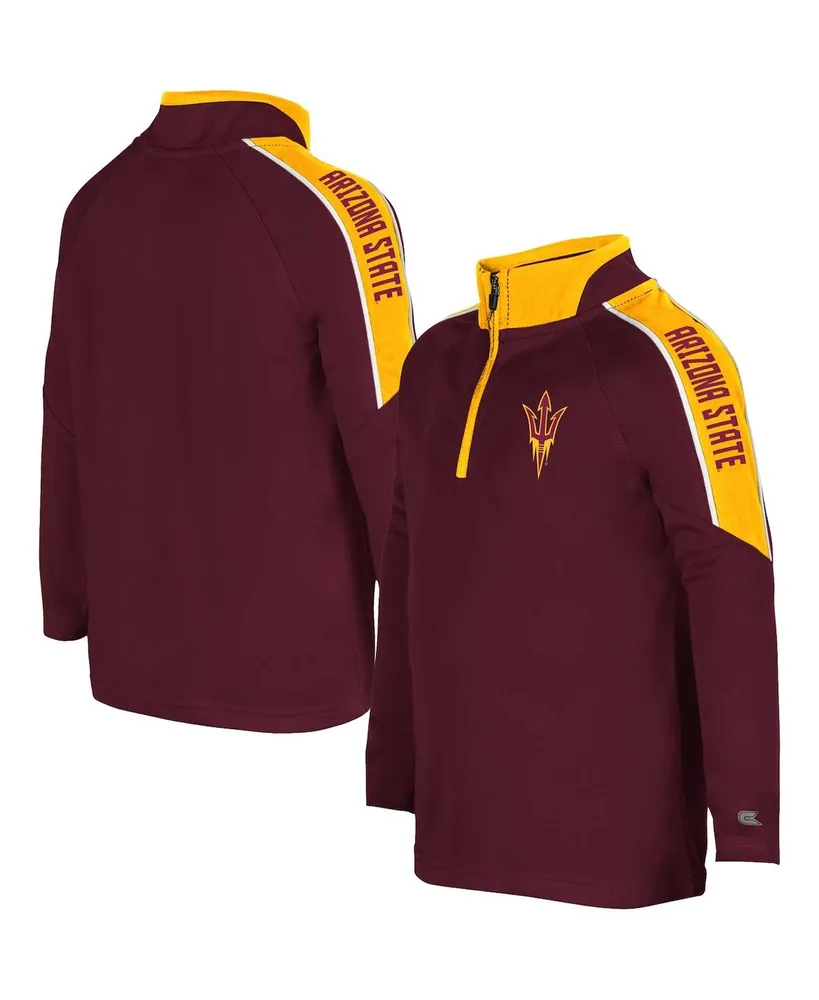 Toddler Boys Colosseum Maroon Arizona State Sun Devils Team Raglan Quarter-Zip Windshirt