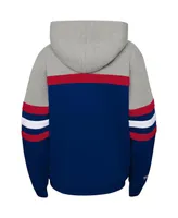 Big Boys Mitchell & Ness Heather Gray, Navy Boston Red Sox Cooperstown Collection Head Coach Pullover Hoodie